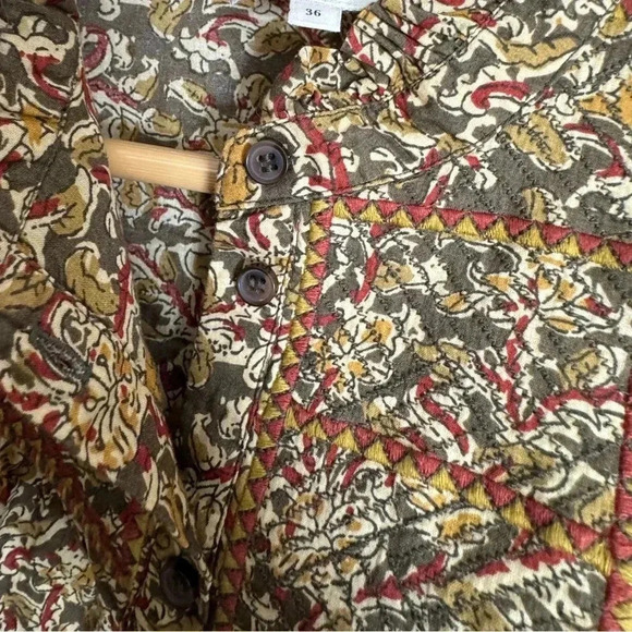 Sezane Martine Blouse RARE Ochre Floral Print Top Size 36 US Size 2 HTF - Picture 8 of 12
